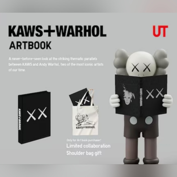 Brand new! KAWS + WARHOL ARTBOOK plus tote bag - Picture 2 of 9